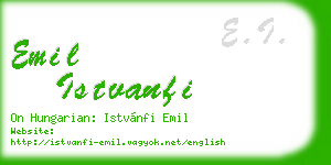 emil istvanfi business card