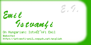 emil istvanfi business card